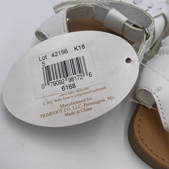 NWT Baby Deer White Sandals – Toddler Size 5 - Picture 7 of 8